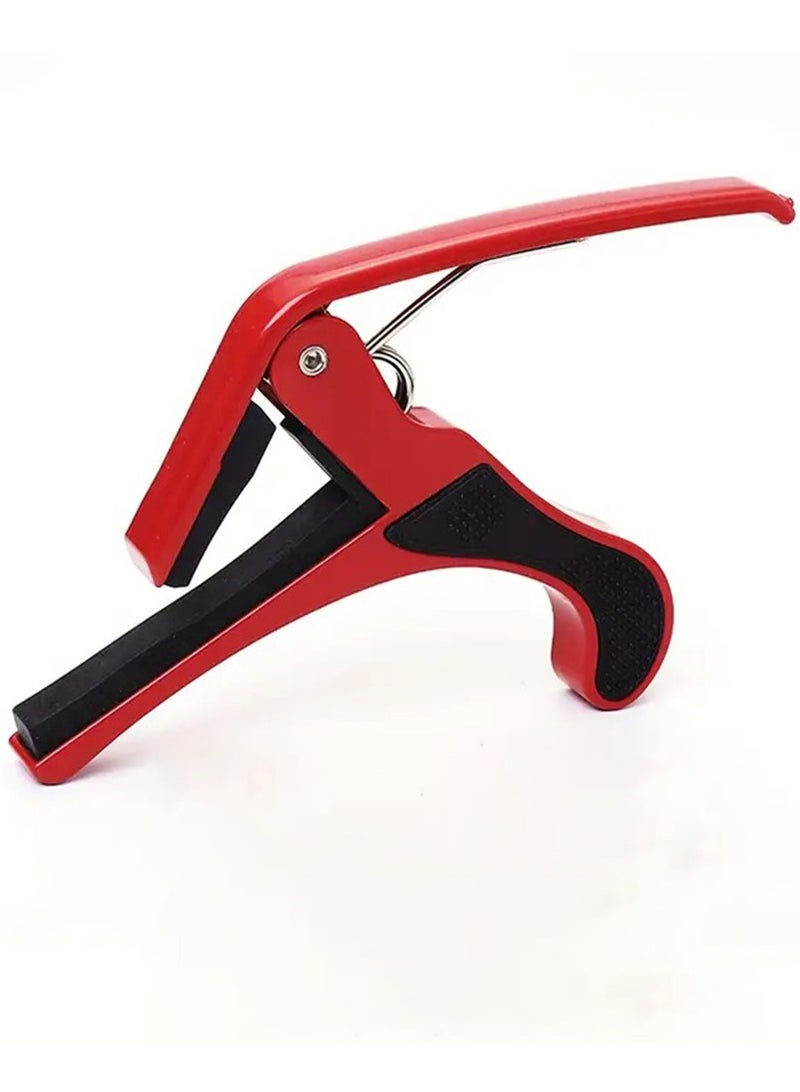 Mike Music Guitar Capo,Quick-Change Capo, 6-String Capo for Acoustic and Electric Guitar, Ukulele, Bass, Banjo, Mandolin,Single Handed Capo, Red Guitar Capo - Image 1