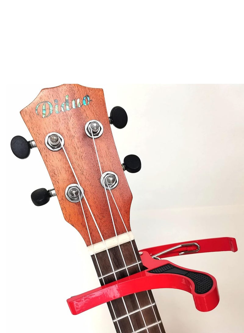 Mike Music Guitar Capo,Quick-Change Capo, 6-String Capo for Acoustic and Electric Guitar, Ukulele, Bass, Banjo, Mandolin,Single Handed Capo, Red Guitar Capo - Image 4
