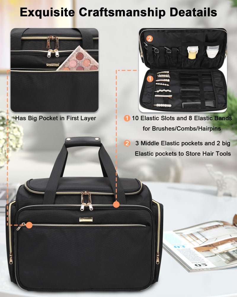 MONSTINA Professional Hairstylist Traveling Bag with Two Detachable Small Bags,Hairdressing Bag Makeup Salon Organizer Bag for Barber Hairdresser Insulation Material - Image 4