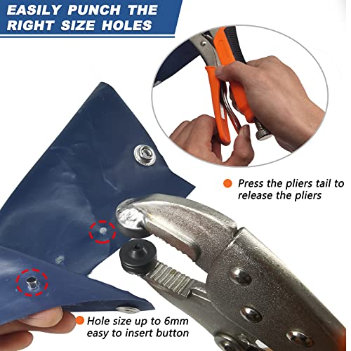 MinliGUY Snap Fasteners Kit, Heavy Duty Fastener Tool and 60-Set 15mm Marine Snaps Stainless Steel for Boat Covers/Tarp/Canvas/Upholstery/Leather Metal Press Studs Replacement, Installation, Repairing - Image 5