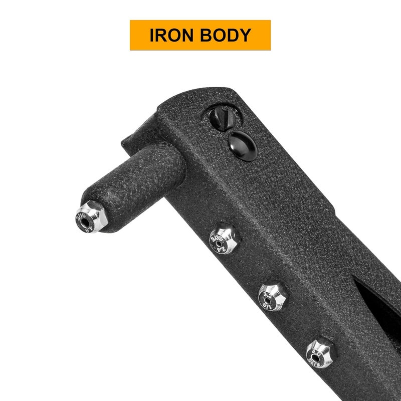 INGCO HR104 Hand Riveter Iron Body HeavyDuty Hand Riveter Applicable 4 Size Rivet HeadsNot Include Hand Riveter Set for Metal Free Interchangeable Heads 1 Set - Image 5