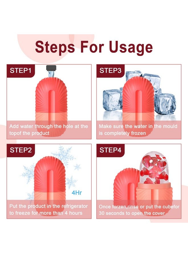 Joyeee 2Pcs Ice Face Roller Reusable Silicone Mold Face Massage Eye Facial Beauty Skin Care Tools Apply Ice For Shrink Pores Anti Wrinkle Reduce Puffiness Improve Skin Elasticity Seashell - Image 2