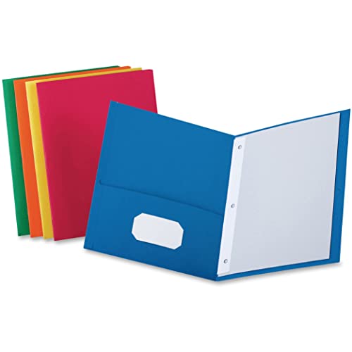 Oxford Two-Pocket Folders w/Fasteners, Assorted Colors ,Letter Size, 25 per box (57713) - Image 1