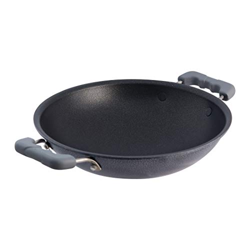 Wonderchef Appachetty Breakfast Pan with Lid | Nonstick Cookware | Appachatty | Chetty Pan | Appam Patra | Round Bottom Kadai | 3mm Thick | Black 22 cm | 1 Year Warranty - Image 2