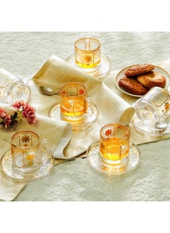 DANUBE HOME Jannat 12-Piece Cup And Saucer Set 230Ml Elegant And Durable Porcelain Cups And Saucers Perfect For Tea Coffee And Hot Beverages Serve 6 People Ideal For Special Occasions  - Image 3