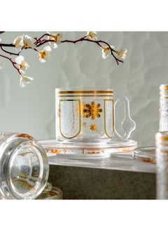 DANUBE HOME Jannat 12-Piece Cup And Saucer Set 230Ml Elegant And Durable Porcelain Cups And Saucers Perfect For Tea Coffee And Hot Beverages Serve 6 People Ideal For Special Occasions  - Image 1