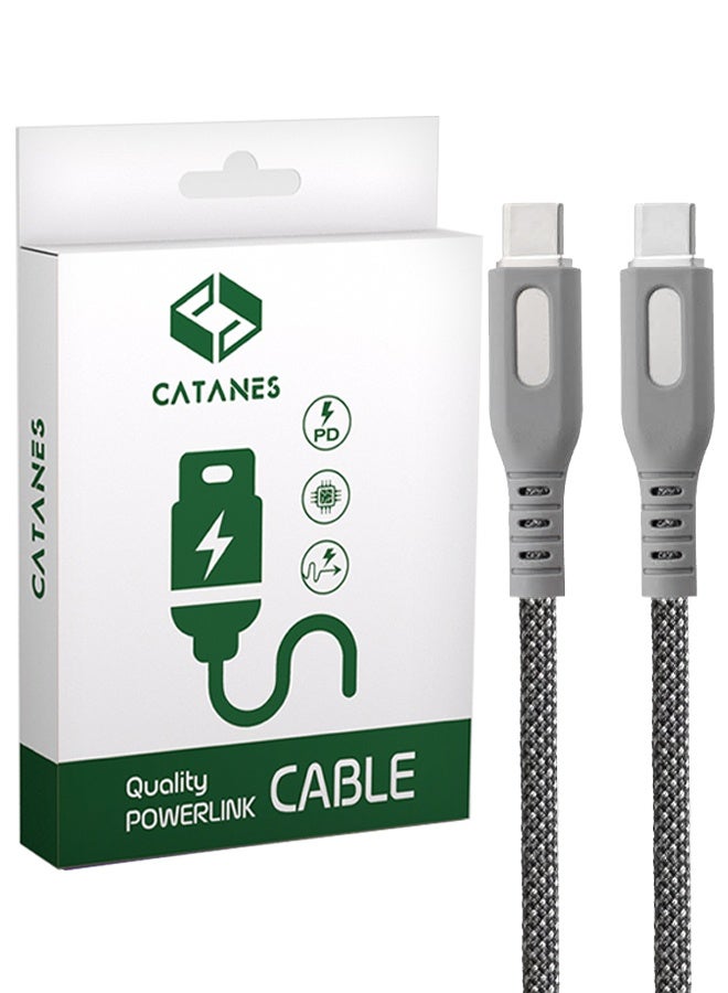 CATANES 2Packs USB-C to USB-C Magnetic Charging Cable (1M) - PD Fast Charge, Detachable & Tangle-Free Design - Dark Grey - Image 2