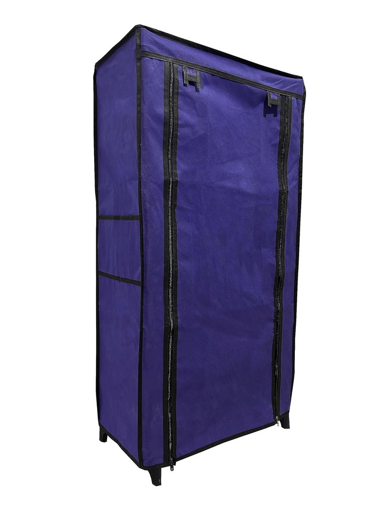 PHILOSHOP PHILOSHOP Premium 6 Tiers Shoe Rack for HomeMultipurpose Storage Rack with Dustproof Cover Iron Pipes Non Woven Fabric Plastic Connector DIY Dark Blue - Image 3