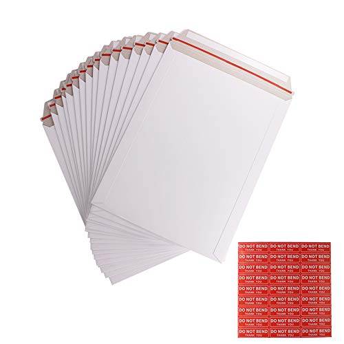 zmybcpack 100 Pack 9X12 inch Self Seal Photo Document Mailers Stay Flat White Cardboard Envelopes White Photography Mailersfor CD, Photos, Document - Image 1