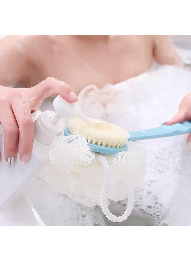 Kytaste 2 In 1 Soft Loofah With Long Handle Shower Bath Brush, Face Massage Brush, Back Scrubber For Wet Or Dry, Men & Women Body, (Pack Of 1) - Image 5