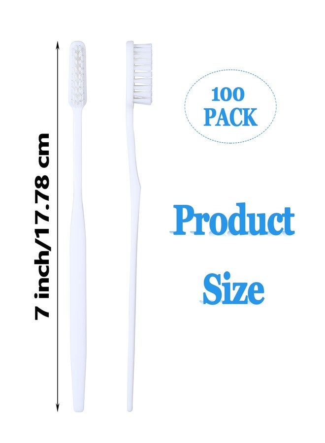 Lemecima 100 pcs Bulk Toothbrushes Individually Wrapped, White Manual Disposable Travel Toothbrush for Adult, Soft Bristles for Homeless,Travel, Hotels - Image 2