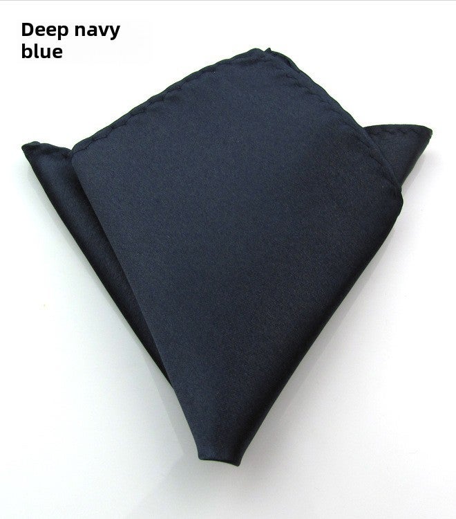 Mens Solid Formal Pocket Square Wedding Suit Handkerchief Deep navy blue 