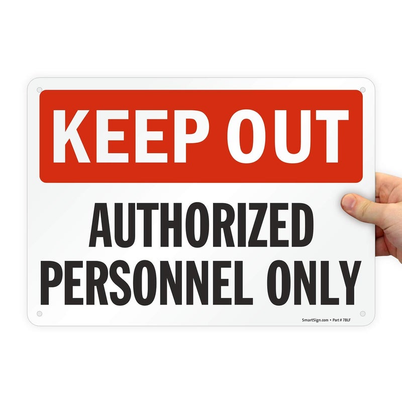 SmartSign SmartSign "Keep Out - Authorized Personnel Only" Sign | 10" x 14" Plastic  - Image 1