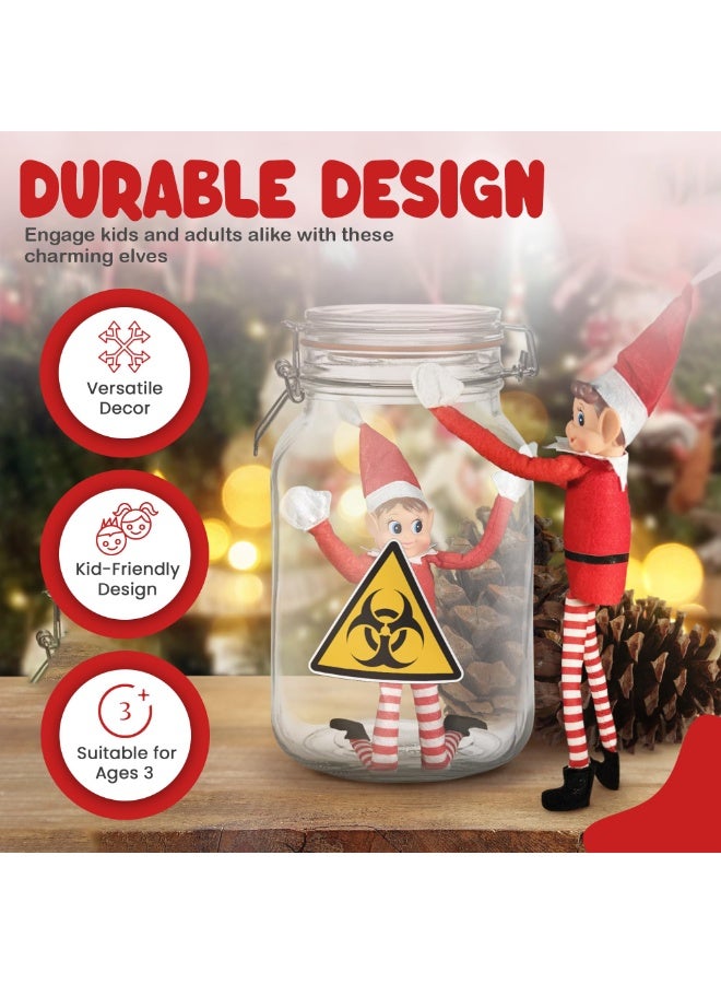 TAPIT 2PCS Christmas Elf on The Shelf Boy Girl Set, 16” Playful Naughty Elves Dolls with Vinyl Face for Christmas Decorations & Kids Gifts - Image 3