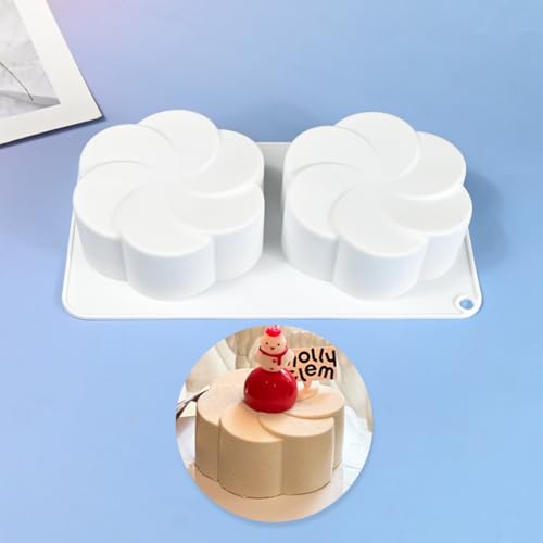 mostsom Non-Stick Silicone Chocolate Molds, 3D Fan-shaped Flower Baking Mold for Cake, Jelly, Dessert, Biscuit, Dome Mousse, French Pastry Chocolate & Mousse Cake Making (D_ Fan-shaped Flower) - Image 3