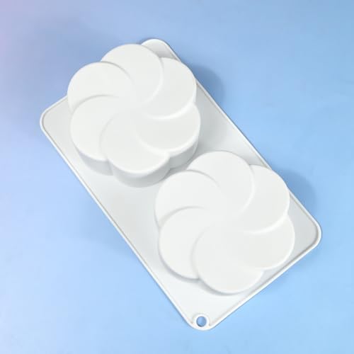 mostsom Non-Stick Silicone Chocolate Molds, 3D Fan-shaped Flower Baking Mold for Cake, Jelly, Dessert, Biscuit, Dome Mousse, French Pastry Chocolate & Mousse Cake Making (D_ Fan-shaped Flower) - Image 2