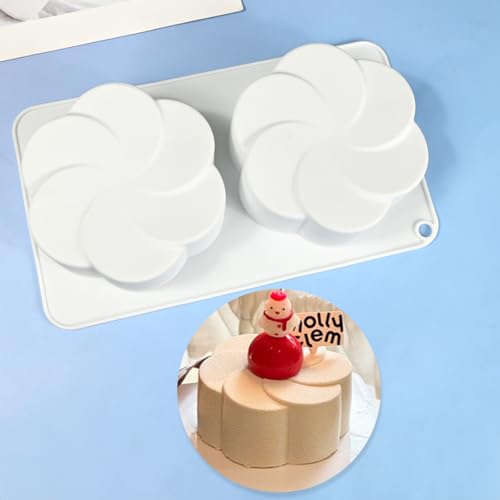 mostsom Non-Stick Silicone Chocolate Molds, 3D Fan-shaped Flower Baking Mold for Cake, Jelly, Dessert, Biscuit, Dome Mousse, French Pastry Chocolate & Mousse Cake Making (D_ Fan-shaped Flower) - Image 5