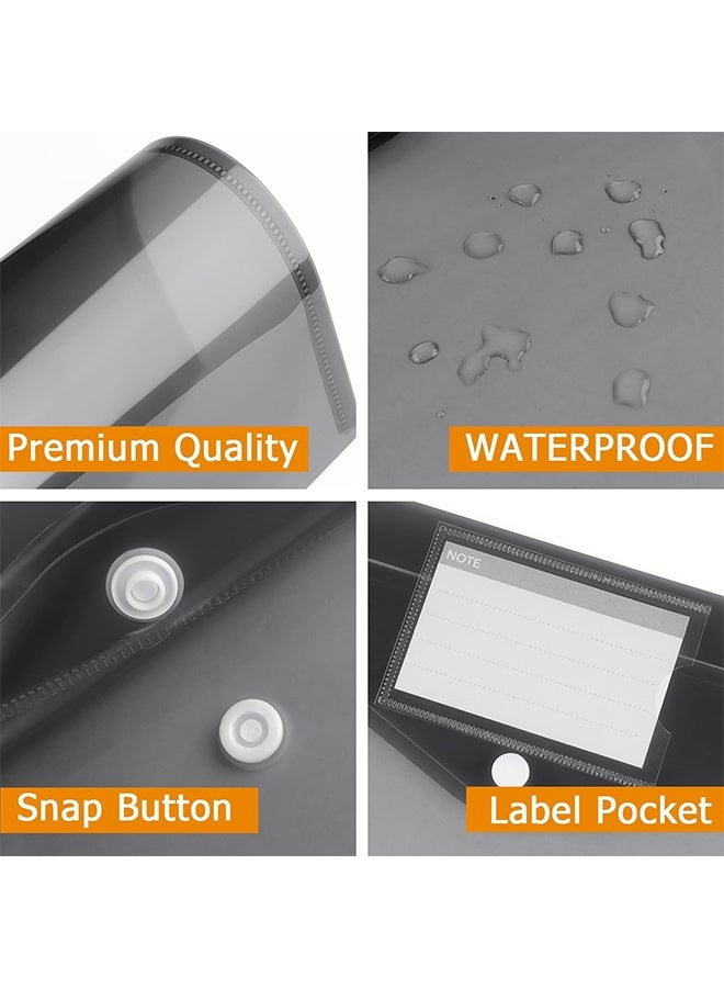 Sweet Life 6 Pack Plastic Envelopes Poly Envelopes, Clear Document Folders Plastic File Folders for Home Work Office Organization, Letter Size/A4 Size(Dark Grey) - Image 5