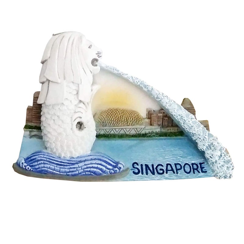 WitnyStore Tiny Merlion Singapore Southeast Asia Tourist Attractions Resin Refrigerator Magnet Traveler Souvenir 3D Fridge Magnets