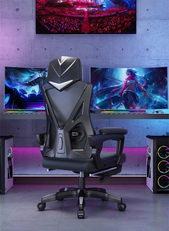Generic Ergonomic Game Chair, Computer Chair, Study Chair, Retractable Footrests, Adjustable Backrests, Breathable And Comfortable Fabric, Lumbar Support, Large Size For Adults.  - Image 1