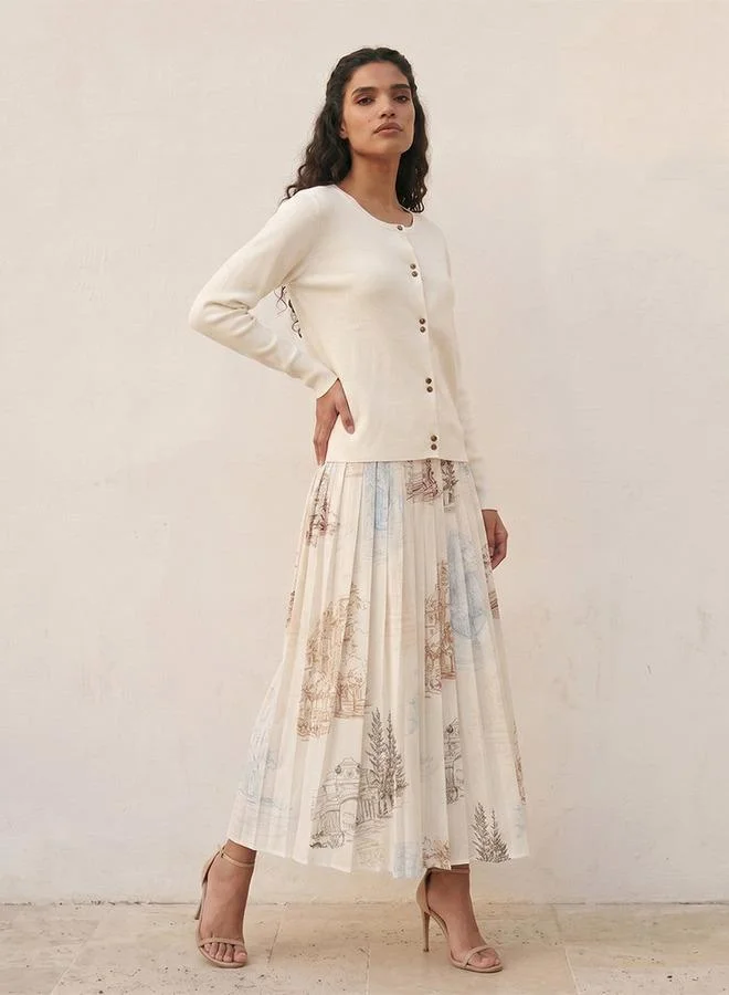Iconic IVORY SOLID CARDIGAN for Women | Best Price UAE