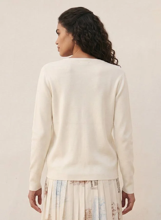 Iconic IVORY SOLID CARDIGAN for Women | Best Price UAE
