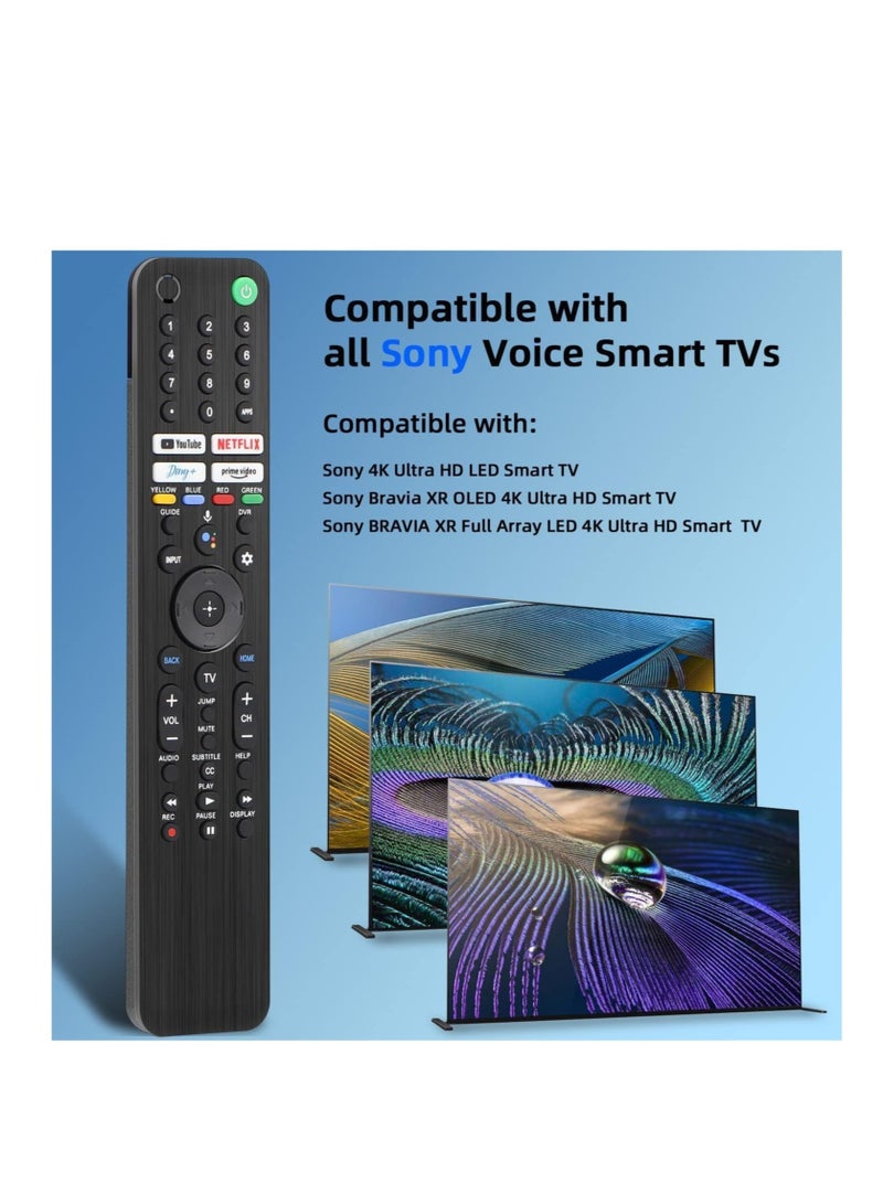 ELTRAZONE Voice-Controlled Remote RMF-TX520U: Enhanced Replacement for Sony Bravia OLED LED 4K 8K UHD Smart Google TV, Featuring Dedicated Buttons for YouTube, Netflix, Disney+, and Prime Video  - Image 2