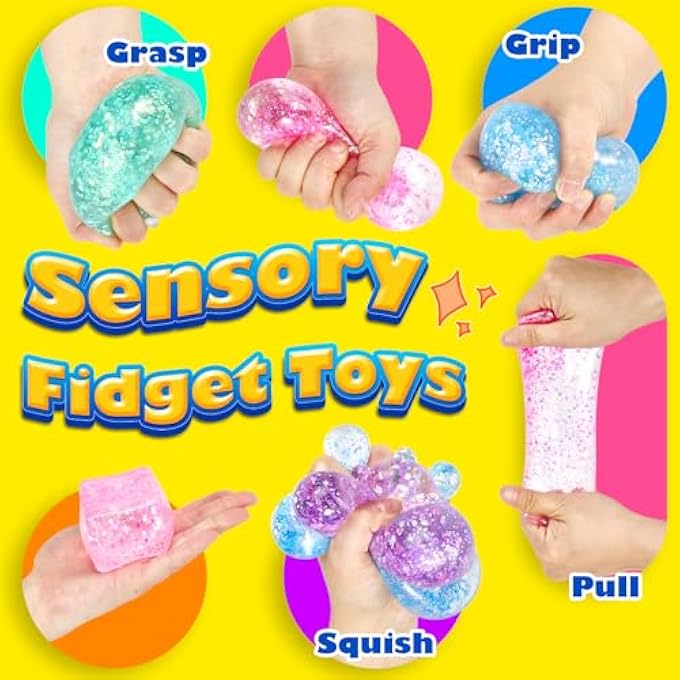 UGYWI Squishy Fidget Toys for Kids & Adults: 4 Pack Cube Sensory Squeeze Toy - Large Size 2.16'', Stress Anxiety Relief Balls, Gifts for Girls Boys Teens Party Favors, Toys for Ages 6 7 8 12 Years Old - Image 5