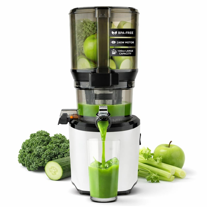 Kuvings AUTO10 Cold Press Juicer Machine SelfFeeding for HandsFree Use Easy to Clean Quiet 240W Motor 100 oz Large Masticating Juicer Designed for Silky Juice with Low Pulp White - Image 2