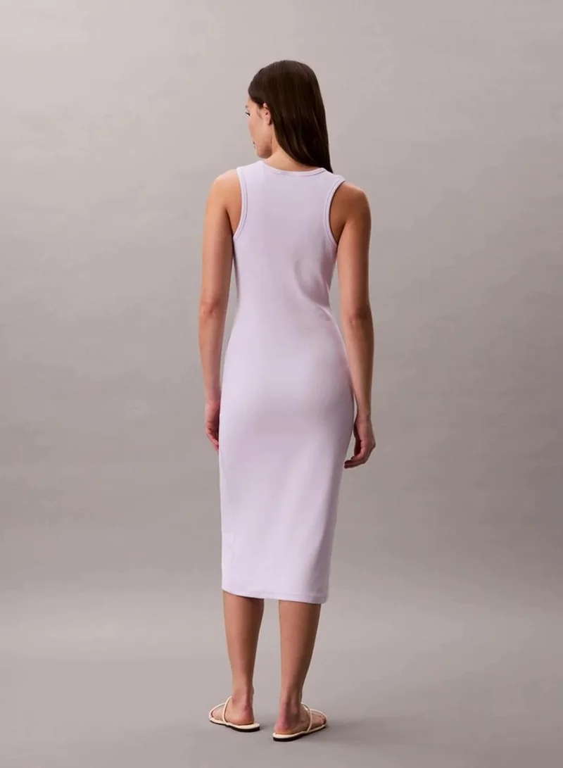 Calvin Klein Island Lilac Monogram Rib Midi Tank Dress for Women | Best Price UAE