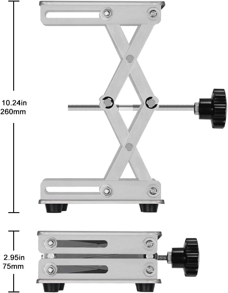 Labasics 6 x 6 inch Lab Scissors Jack, 150 x 150 mm Stainless Steel Laboratory Support Jack Platform Lab Lift Stand Table, Expandable Lift Height Range from 75 mm to 260 mm, Support Weight 10KG - Image 3