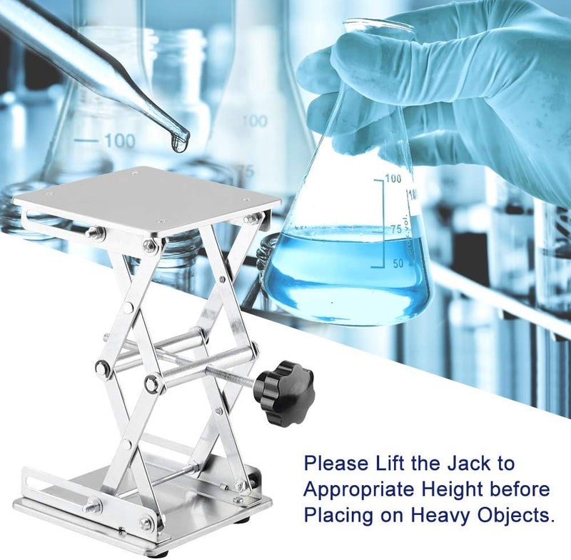 Labasics 6 x 6 inch Lab Scissors Jack, 150 x 150 mm Stainless Steel Laboratory Support Jack Platform Lab Lift Stand Table, Expandable Lift Height Range from 75 mm to 260 mm, Support Weight 10KG - Image 5