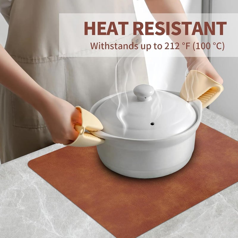 BS مفرش طاولة مستطيل محبوك قابل للعكس من B&S - بني - Image 3