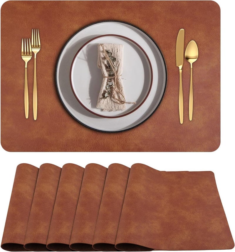 BS مفرش طاولة مستطيل محبوك قابل للعكس من B&S - بني - Image 1