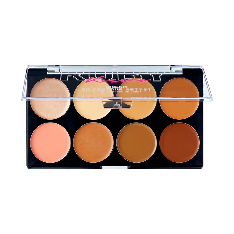 Ruby Kisses 3D Face Creator Cream Foundation & Concealer, 12 Hours Long Lasting, Medium to Full Coverage, Non-Greasy, Ideal for Makeup & Contour Palette (Light Medium) - Image 2