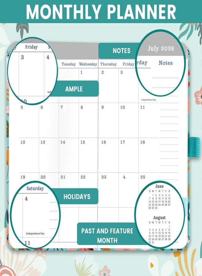 Coboll 2026-2027 Pocket Planner/Calendar - Weekly & Monthly Planner 2026-2027, JUL 2026 - JUN 2027, 6.3" x 3.8", with Pen Holder, Inner Pocket - Image 2