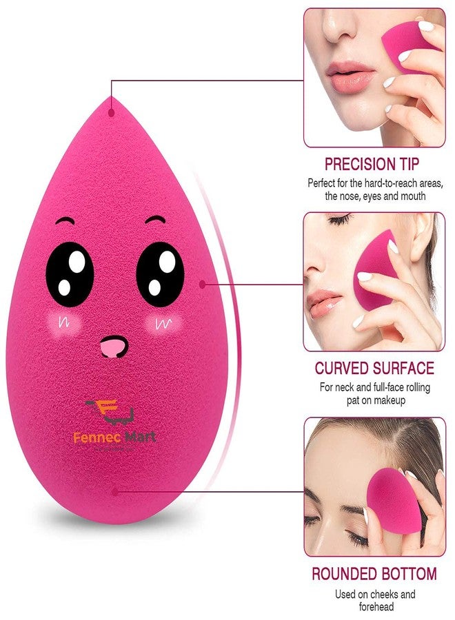 Fennec Mart Makeup Sponge 4 Pack, Professional Beauty Sponges Set, Makeup Sponge Blender, Foundation Blending Sponge for Dry & Wet Use, Multi-colored - Image 2