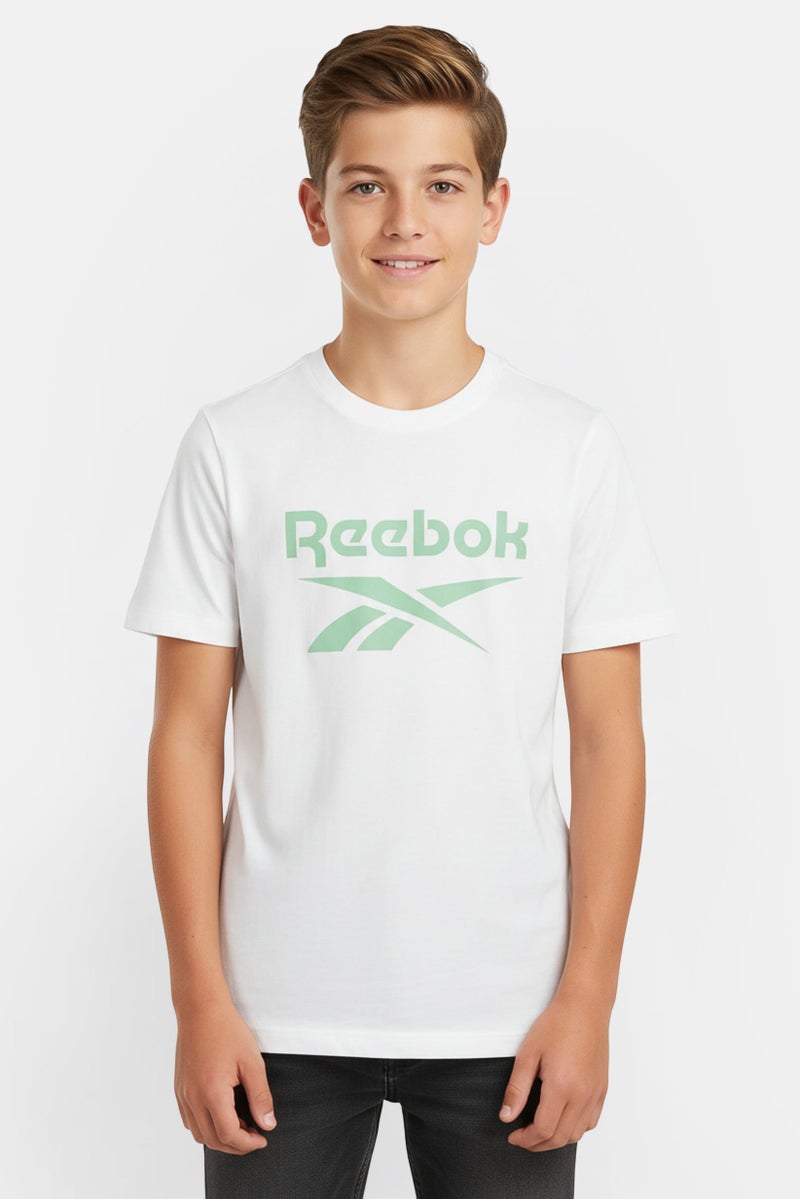 Reebok Kids Boy Sportswear Fit Short Sleeve Outdoor T-Shirt, White - Image 1