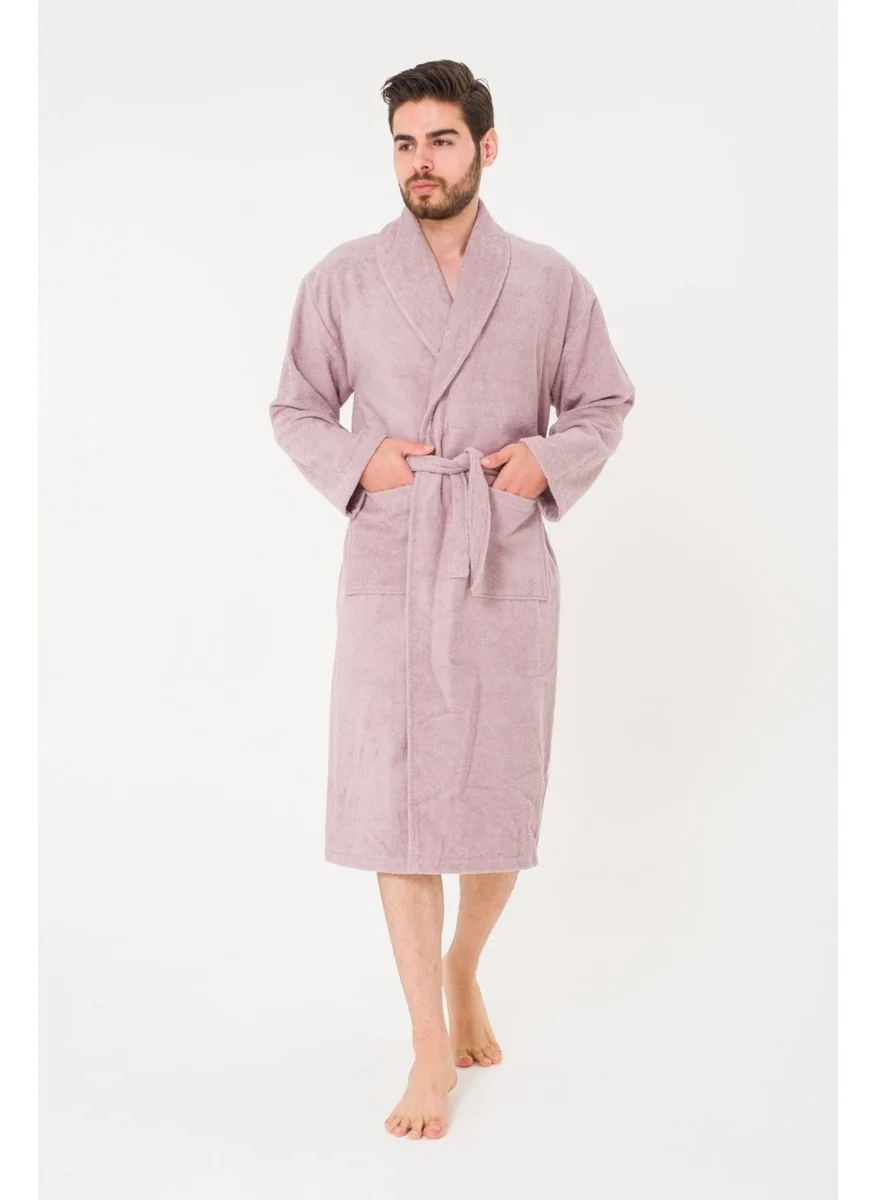 كوتن كونسيبت Plain and Cotton Shawl Collar Men's Bathrobe