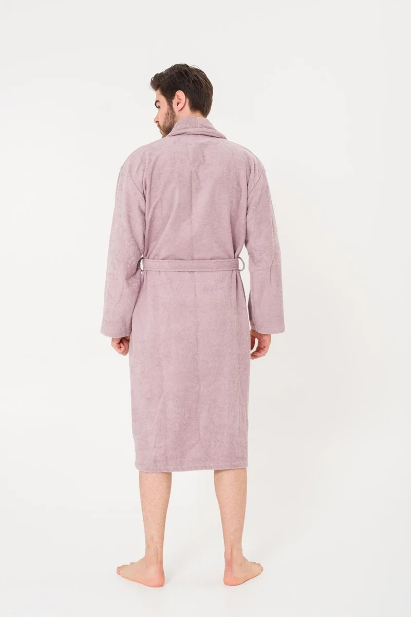 كوتن كونسيبت Plain and Cotton Shawl Collar Men's Bathrobe