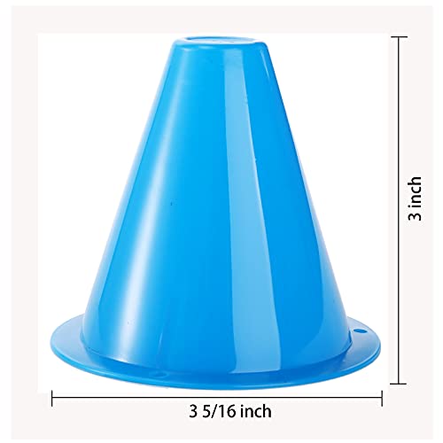 Bekith 120 Pack Indoor Outdoor Agility Mini Sports Cones, 3 Inch Training Marker Cones for Kids, Plastic Traffic Cones for Roller Skating and Skate Practice, 6 Assorted Colors - Image 2
