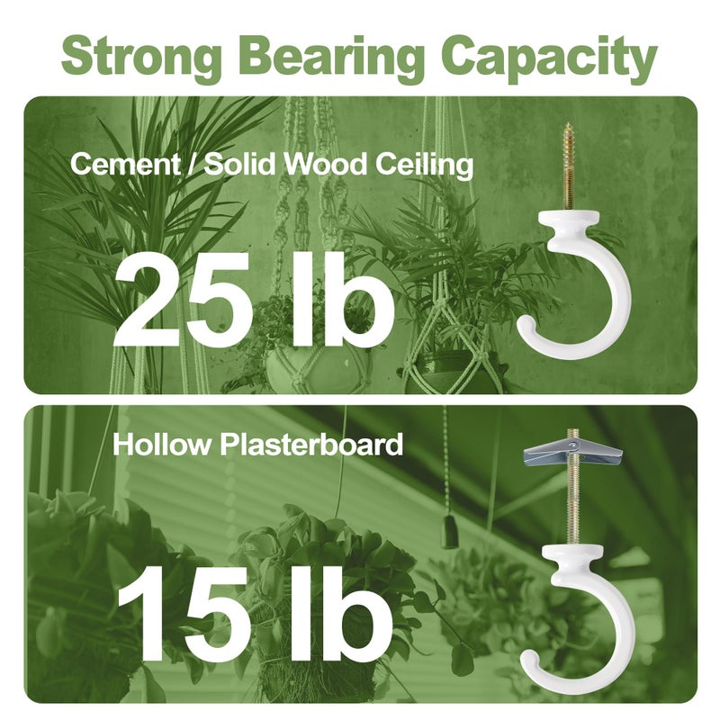 Aidoclip 2PCS Ceiling Hooks for Hanging Plants,Heavy Duty Plant Swag Hooks,Hanging Planter Wall Hook, Indoor and Outdoor Plant Hangers - Image 3