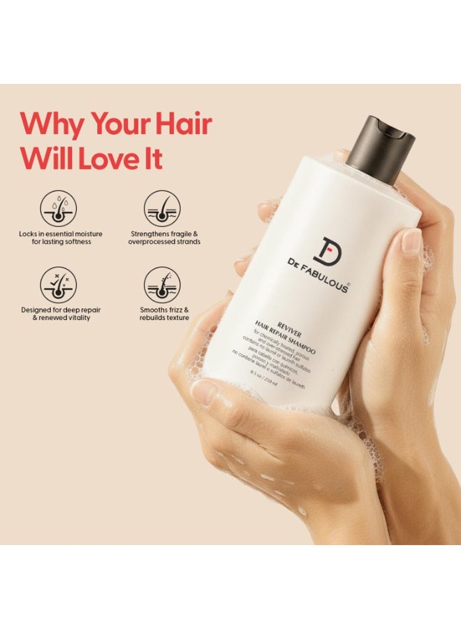 De Fabulous Reviver shampoo | Repairs Dry & Frizzy Hair, Sulphate Free, pH Balanced, Hair Repair Treatment for All Hair Types. - Image 3