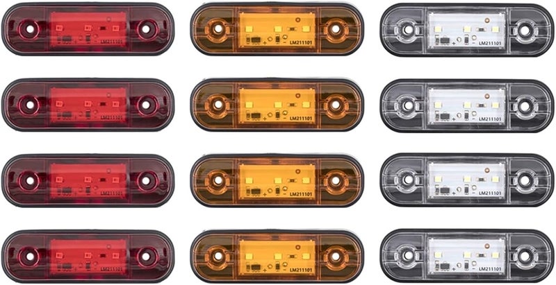 4PCS Warning Light LED Trailer Camion Orange 12V 24V LED Side Marker Truck Accessories Parking Lights(4x Red) - Image 2