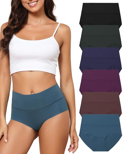 LEVAO Women's High Waist Seamless Underwear Full Coverage Brief No Show Panties Sexy Comfortable Pantie Multi Pack S-XXL - Image 1