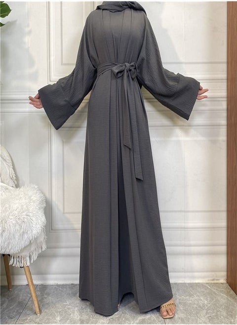 Simple And Fashionable National Style Set Abaya Grey