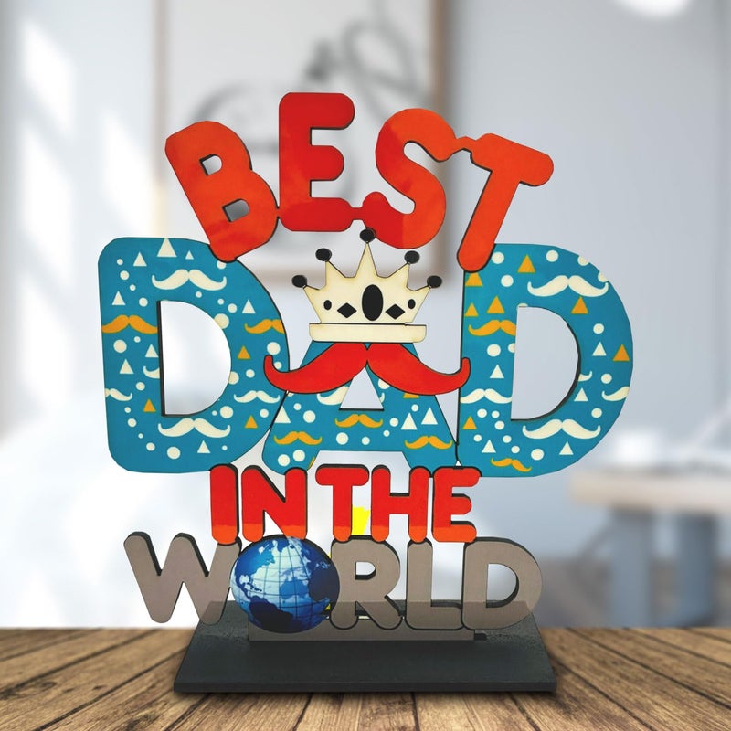 exciting Lives أفضل جائزة للأب - جائزة خشبية لأفضل أب في العالم هدية للأب، بابا، أو Dad | هدية مثالية ليوم الأب، عيد الميلاد وهدية تقدير - Image 1