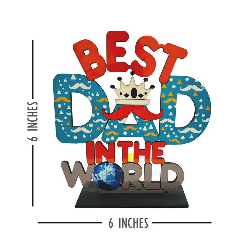 exciting Lives أفضل جائزة للأب - جائزة خشبية لأفضل أب في العالم هدية للأب، بابا، أو Dad | هدية مثالية ليوم الأب، عيد الميلاد وهدية تقدير - Image 2
