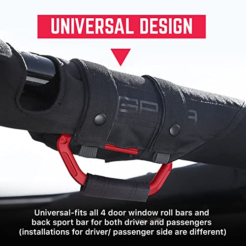 GPCA - GP Grip PRO, Foldable Patented Aluminum Metal Grab Handles for Wrangler 4xe, JL, JT, JK, Sport, Sahara, Rubicon and Gladiator 4DR/2DR 2007-2023, 2 Packs, Firecracker Red - Image 4