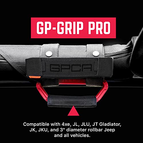 GPCA - GP Grip PRO, Foldable Patented Aluminum Metal Grab Handles for Wrangler 4xe, JL, JT, JK, Sport, Sahara, Rubicon and Gladiator 4DR/2DR 2007-2023, 2 Packs, Firecracker Red - Image 2